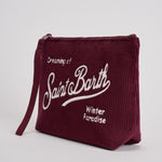 Pochette donna Aline Corduroy in velluto bordeaux ALINE COURD45 MC2 SAINT BARTH 