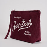 Pochette donna Aline Corduroy in velluto bordeaux ALINE COURD45 MC2 SAINT BARTH 