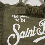 Borsa donna Vanity in lino verde VANITYLINEN 01189H MC2 SAINT BARTH 