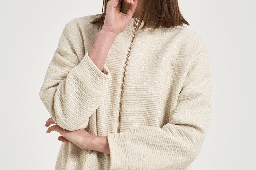 Giacca donna micropaillettes avorio GI000385D 12862S1200 HERNO 