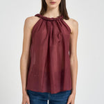 Top donna con torchon intrecciato bordeaux S6SI02 D57 SEMICOUTURE 