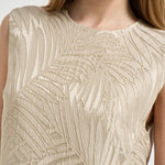Blusa donna con foglie ricamate oro 5S1023 L9488403 GLANSHIRT 