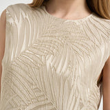 Blusa donna con foglie ricamate oro 5S1023 L9488403 GLANSHIRT 
