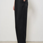Pantalone donna Kendry in raso nero PA0522FA C1J04I01BK ISABEL MARANT 