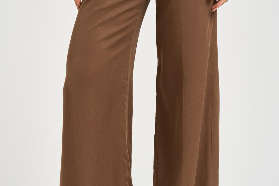 Pantalone donna Nadia Chino Palazzo marrone NADIA 150 MOCHA NINE IN THE MORNING 