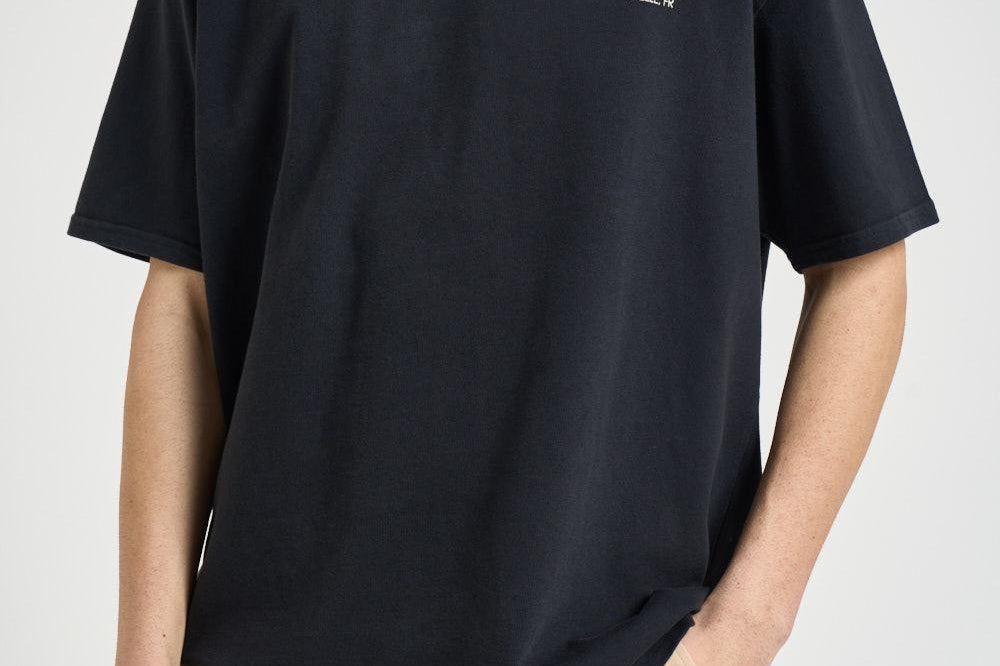 T-shirt uomo girocollo nera TT04012 6006BLACKWHITEYELLOW RHUDE 
