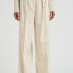 Pantalone donna Lou a palazzo gessato panna 10863 MTL66 ANINE BING 