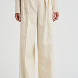 Pantalone donna Lou a palazzo gessato panna 10863 MTL66 ANINE BING 