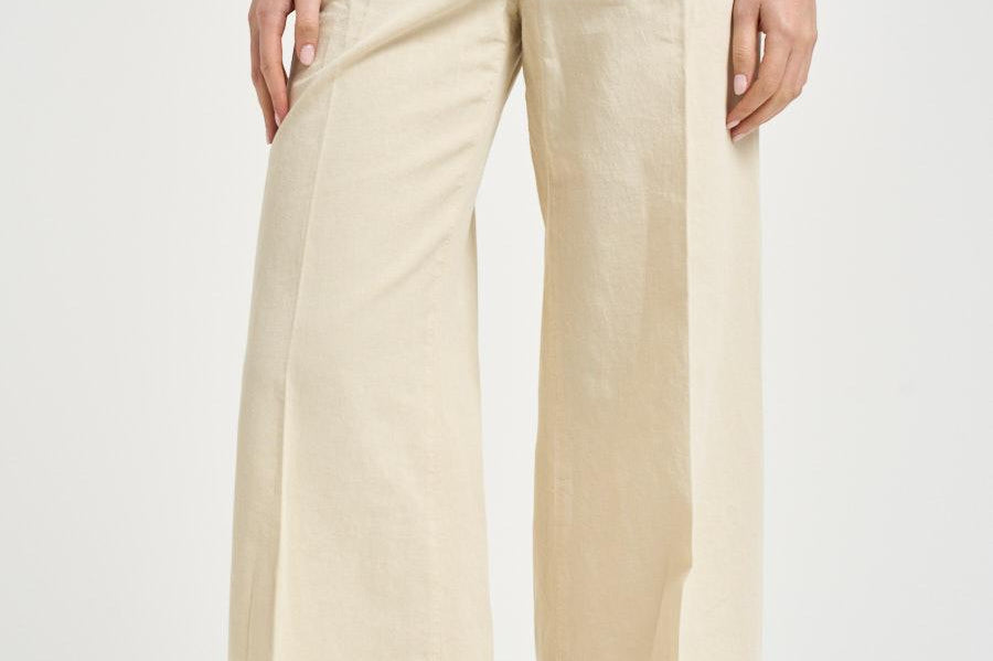 Pantalone donna dritto avorio 176880 D6207400 INCOTEX 