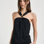 Top donna con gioiello nero 14885 8007 FORTE FORTE 