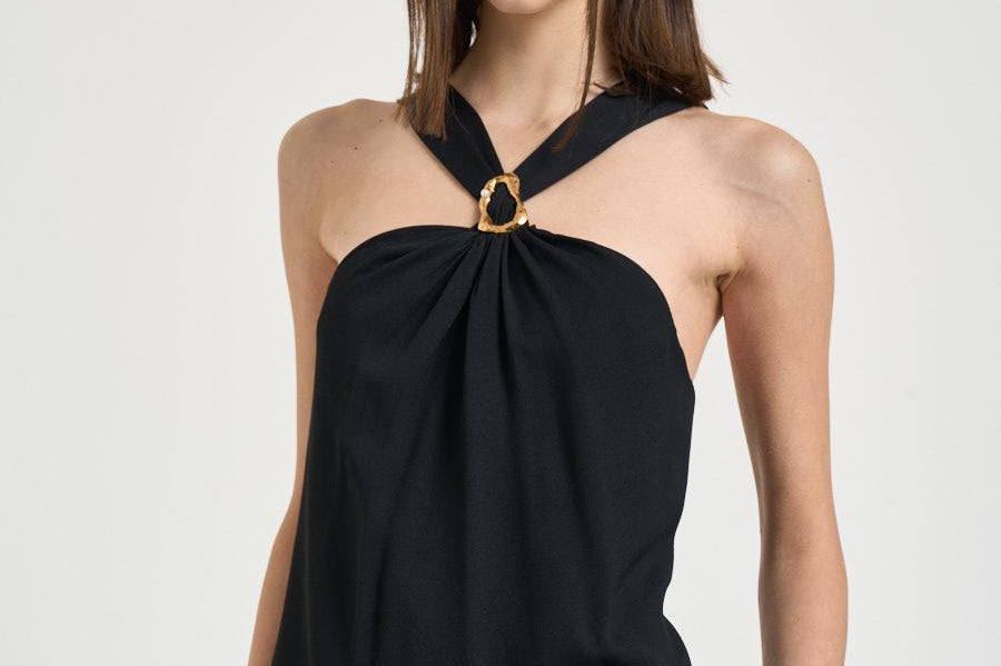 Top donna con gioiello nero 14885 8007 FORTE FORTE 