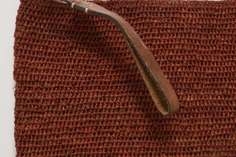 Pochette donna Ampy in rafia mattone AMPY WOOD IBELIV 