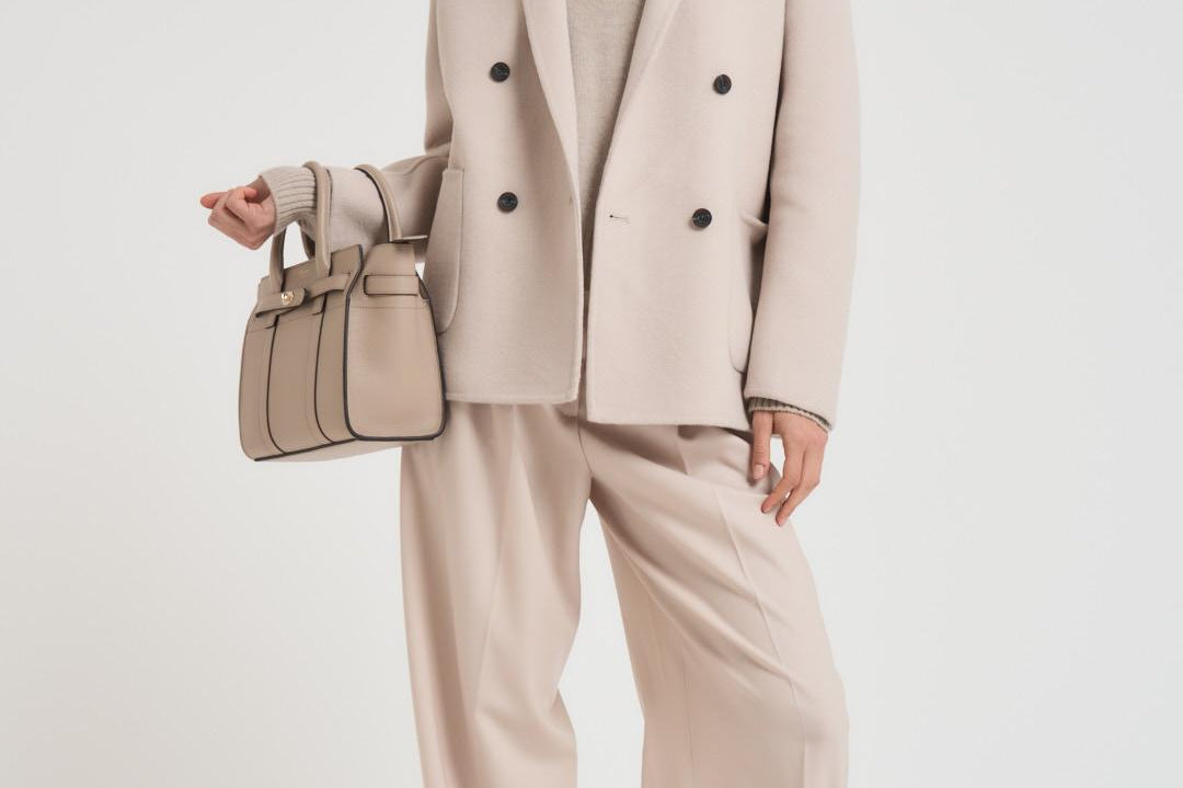 Cappotto donna corto doppiopetto panna MERYL ICE ACCADEMIE TESSILI 