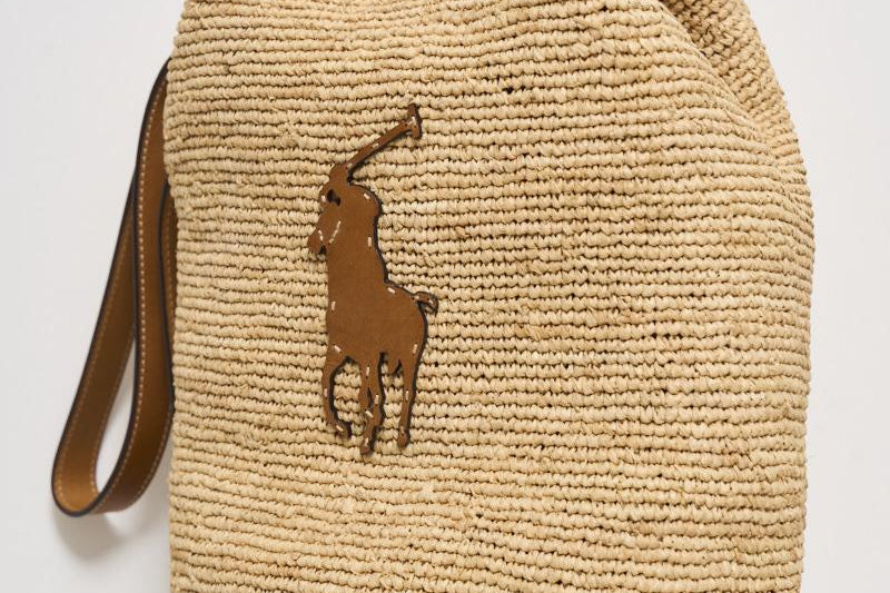 Borsa donna a secchiello in rafia 428955892 001 RALPH LAUREN 