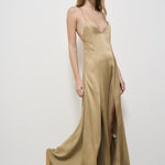 Abito donna satinato Enver beige 13565 DUNE3088 FORTE FORTE 