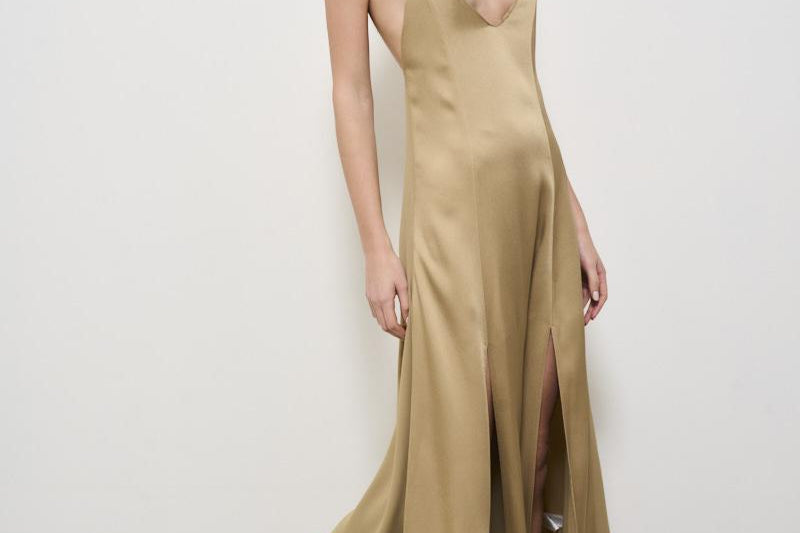 Abito donna satinato Enver beige 13565 DUNE3088 FORTE FORTE 