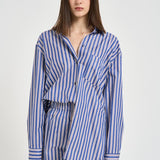 Set camicia e shorts donna over a righe blu TM196419B BLUEROUGENOIR THE ANDAMANE 