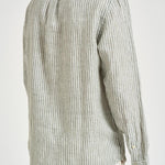 Camicia uomo in lino a righe verde 710B15594 001 RALPH LAUREN 