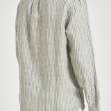 Camicia uomo in lino a righe verde 710B15594 001 RALPH LAUREN 