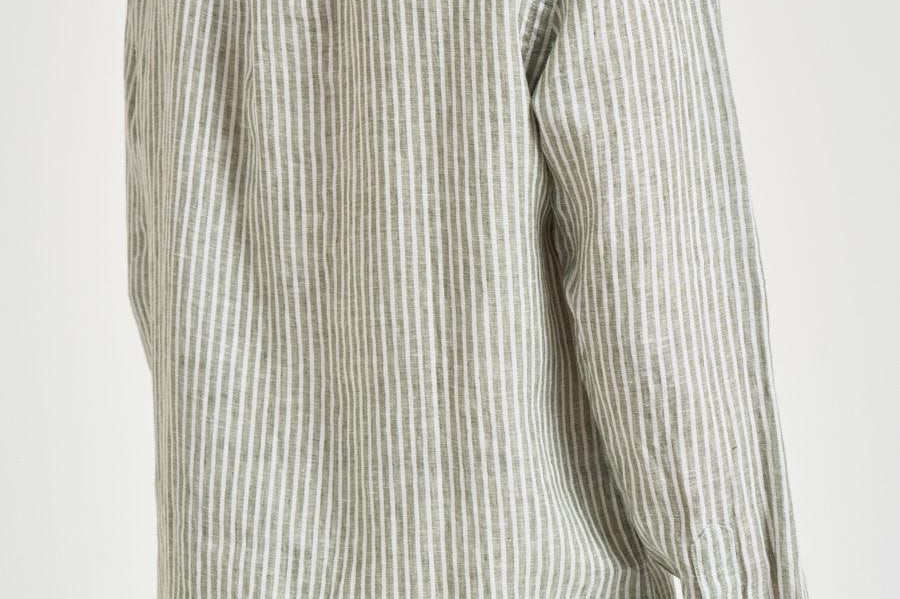 Camicia uomo in lino a righe verde 710B15594 001 RALPH LAUREN 