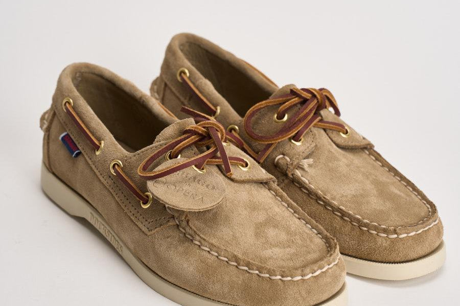 Mocassino donna Portland da barca in suede taupe 77131JW AF0 SEBAGO 