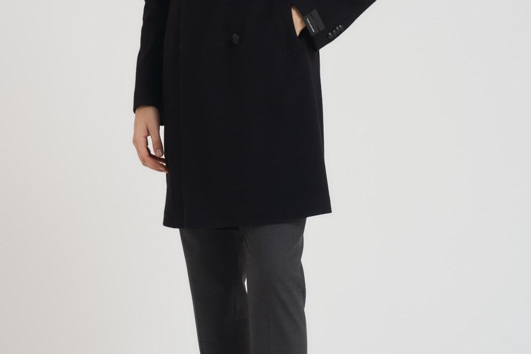 Cappotto uomo doppiopetto nero ARDEN 350001N5051 TAGLIATORE 