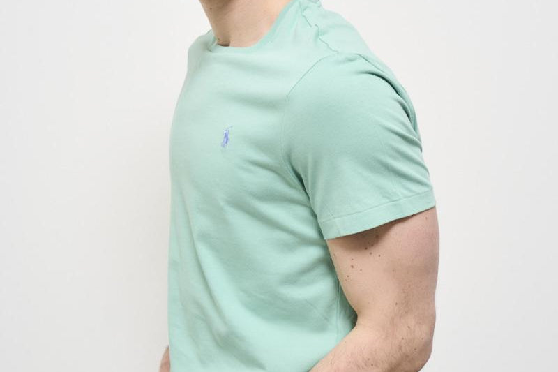 T-shirt uomo girocollo verde acqua 710671438 415 RALPH LAUREN 