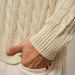 Maglia uomo a treccia ecru 710965867 001 RALPH LAUREN 