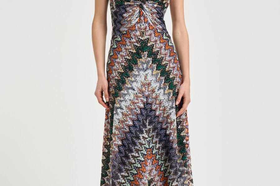 Abito donna scollo a V multicolor DS26SG1S BR014ZS72OW MISSONI 