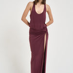 Abito donna lungo bordeaux TM190147B ROUGENOIR THE ANDAMANE 