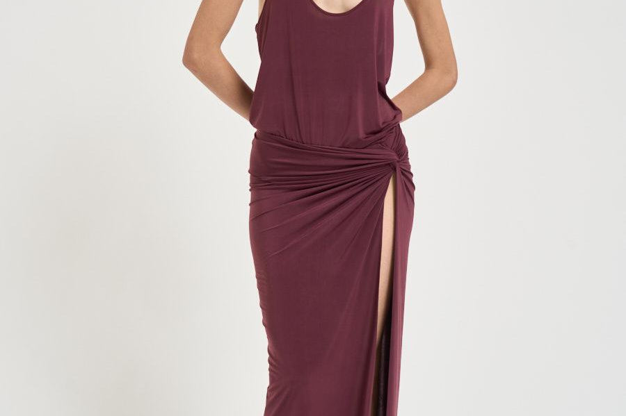 Abito donna lungo bordeaux TM190147B ROUGENOIR THE ANDAMANE 