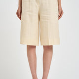 Bermuda donna in lino panna 171954 D7058304 INCOTEX 