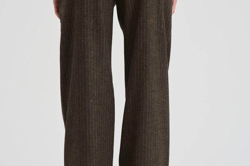 Pantalone donna Lisetta gessato marrone PA0569FA C3F01I50DZ ISABEL MARANT 