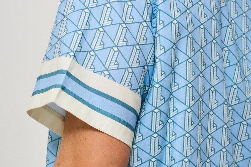 Camicia uomo monogram celeste CH9094 GIL LACOSTE 