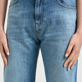 Jeans donna wide leg in denim blu 101733A323 WANDAPJO PINKO 