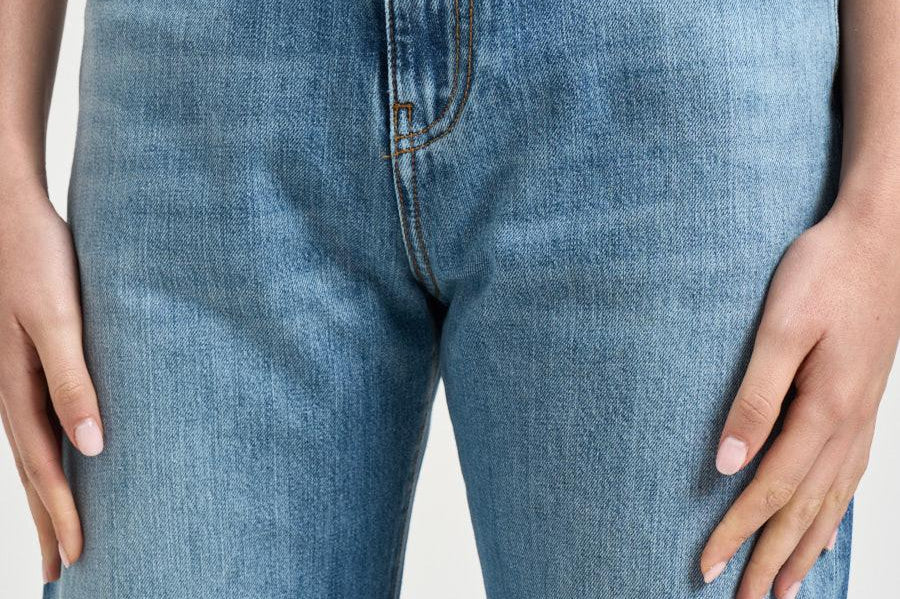 Jeans donna wide leg in denim blu 101733A323 WANDAPJO PINKO 
