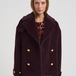 Cappotto in alpaca e lana donna SHEILA E30004BORDEAUX TAGLIATORE 