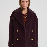 Cappotto in alpaca e lana donna SHEILA E30004BORDEAUX TAGLIATORE 