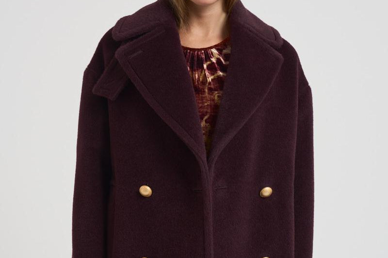 Cappotto in alpaca e lana donna SHEILA E30004BORDEAUX TAGLIATORE 