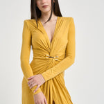 Abito donna drappeggiato giallo ABR29 EV4 ELISABETTA FRANCHI 