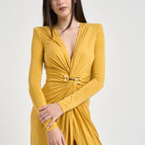 Abito donna drappeggiato giallo ABR29 EV4 ELISABETTA FRANCHI 