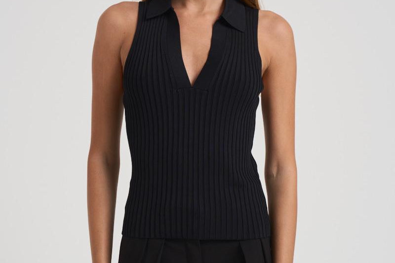 Top a coste scollo a V donna KENZIE BLACK IRO 