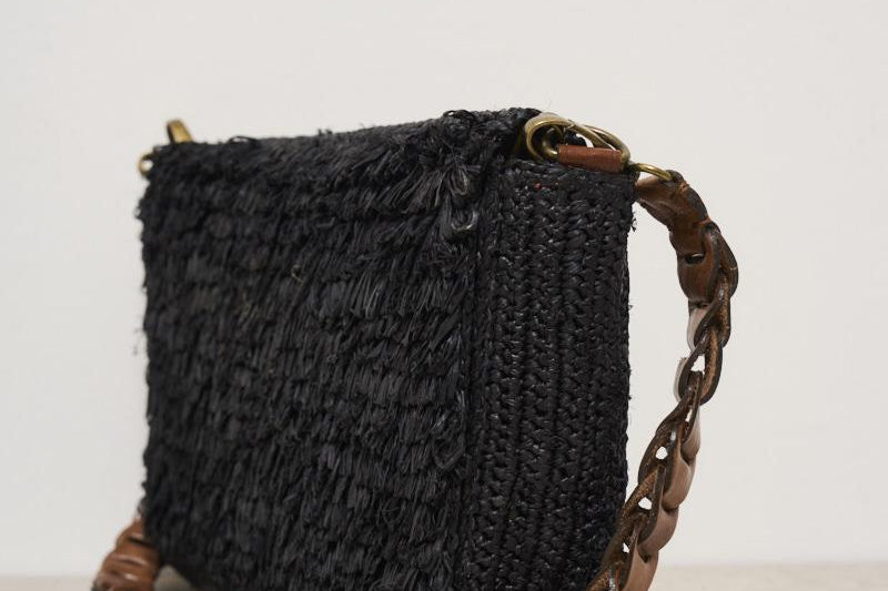 Pochette donna Hafa in rafia nera HAFA BLACK IBELIV 
