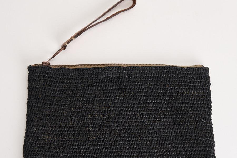 Pochette donna Ampy in rafia nera AMPY BLACK IBELIV 