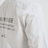 Camicia uomo a righe pistacchio e bianca 1000442 479 LES DEUX 