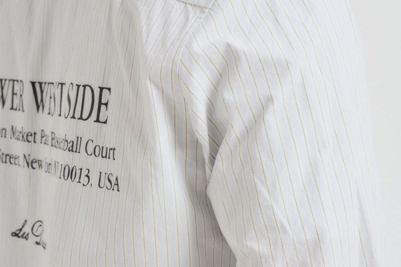 Camicia uomo a righe pistacchio e bianca 1000442 479 LES DEUX 