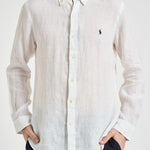 Camicia uomo in lino bianca 710968915 505 RALPH LAUREN 