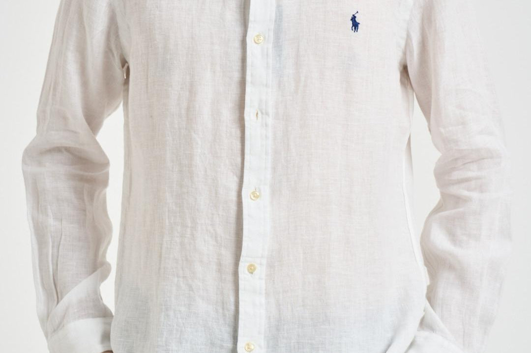 Camicia uomo in lino bianca 710968915 505 RALPH LAUREN 