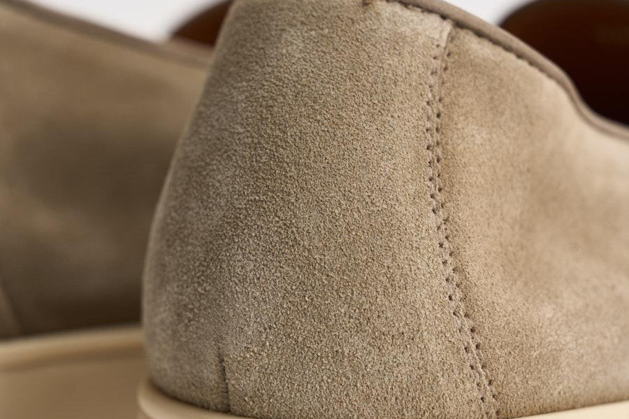 Mocassino uomo in suede beige 3413 VISONEC15 DOUCAL'S 