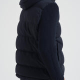 Piumino uomo con maniche in maglia blu 4100098 S0F26V0020 STONE ISLAND 